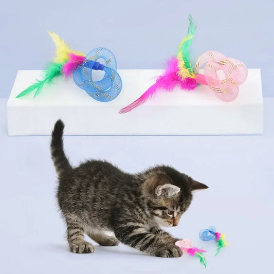 Pet Cat Toy String Tubing with Feather Spring Elastic Toy Pet Supplies Cat Toys Interactive Игрушки Для Кошек Feather Toys