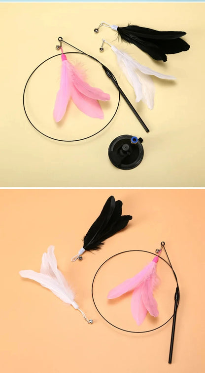 Suction Cup Feather Wand Cat Toy