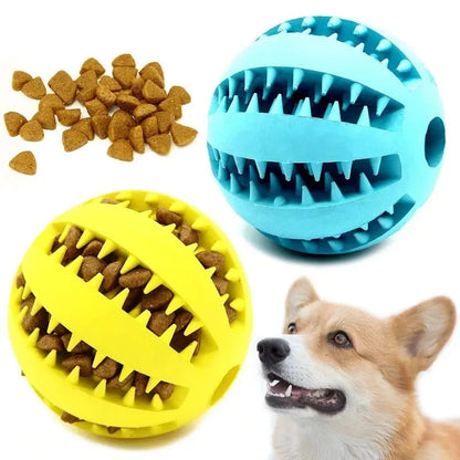 Rubber Treat Ball Dog Chew Toy