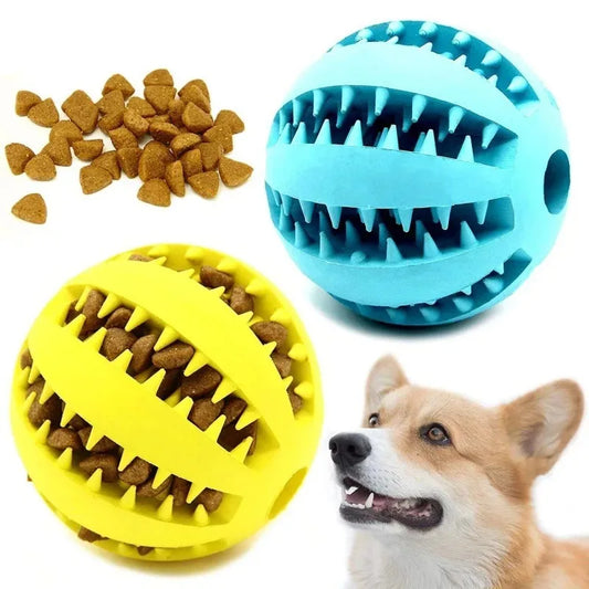 Rubber Treat Ball Dog Chew Toy