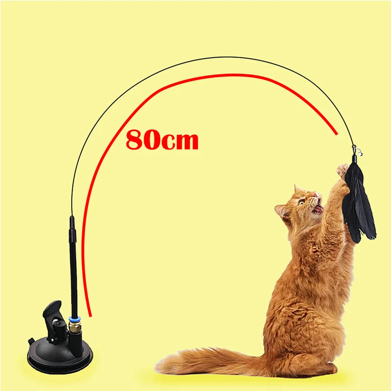 Suction Cup Feather Wand Cat Toy