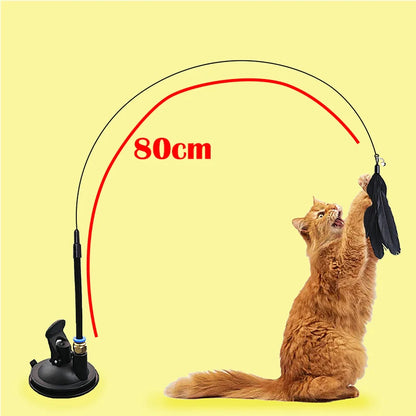 Suction Cup Feather Wand Cat Toy