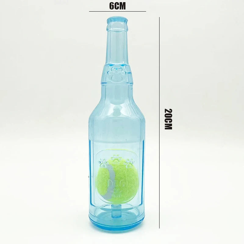 Squeaky Bottle Chew Toy with Tennis Ball