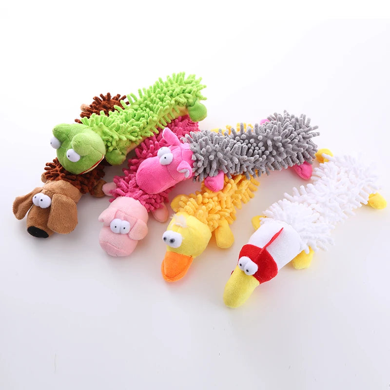 Shaggy Plush Squeaky Toy (Frog & Hippo)