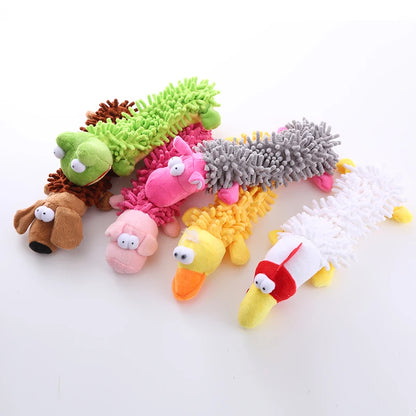 Shaggy Plush Squeaky Toy (Frog & Hippo)