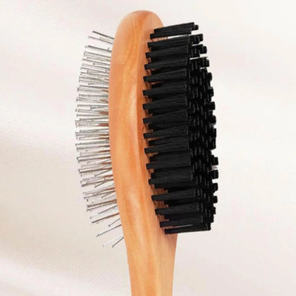 Double-Sided Wooden Grooming Brush