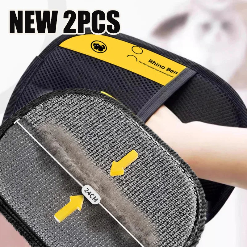 Double-Sided Pet Hair Cleaning Gloves
