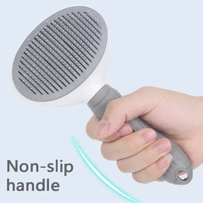 Compact Self-Cleaning Pet Brush