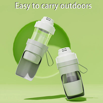 Portable Dog Cat Water Bottle with Storage Food and Water Container for Puppy Pets dogs Feeder Bowl Outdoor Travel Pet supplies
