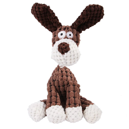 Corduroy Animal Chew Toy with Squeaker