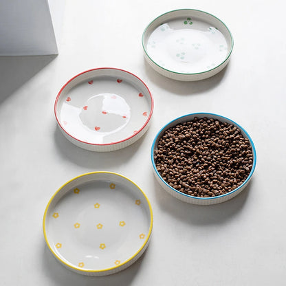 Ceramic Pet Cat Bowl Pet Drinking Water Feeding Bowl Ceramics Cat Food Dog Food Utensils Cat Dog Pet Supplies Accessories