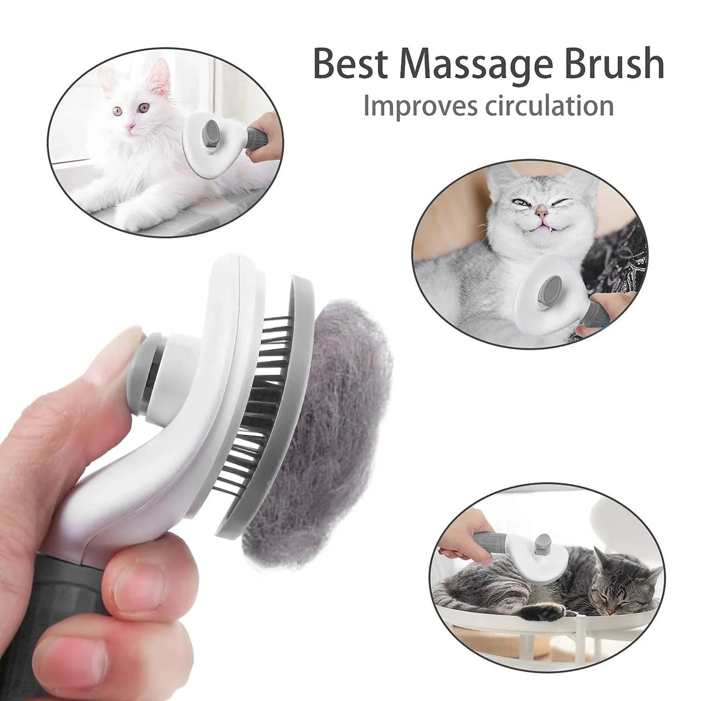 Compact Self-Cleaning Pet Brush