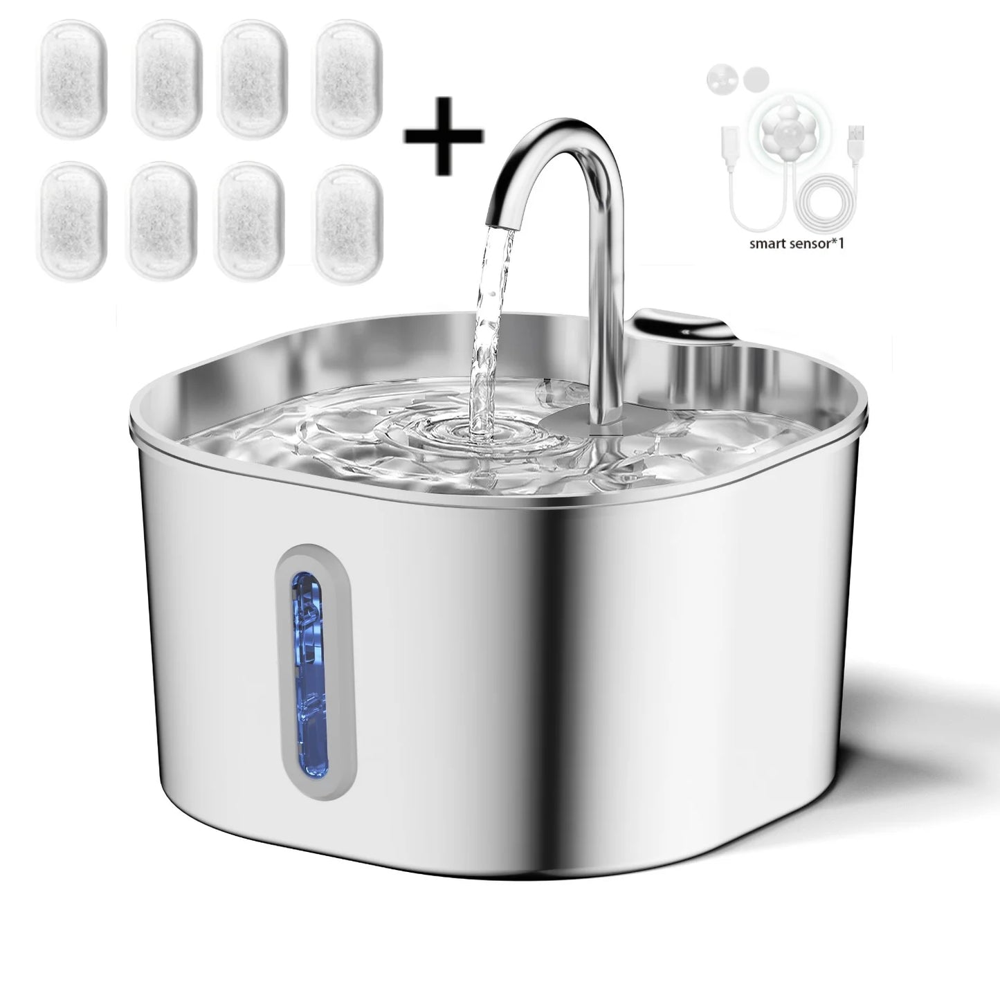 Stainless Steel Pet Water Fountain (2.2L)