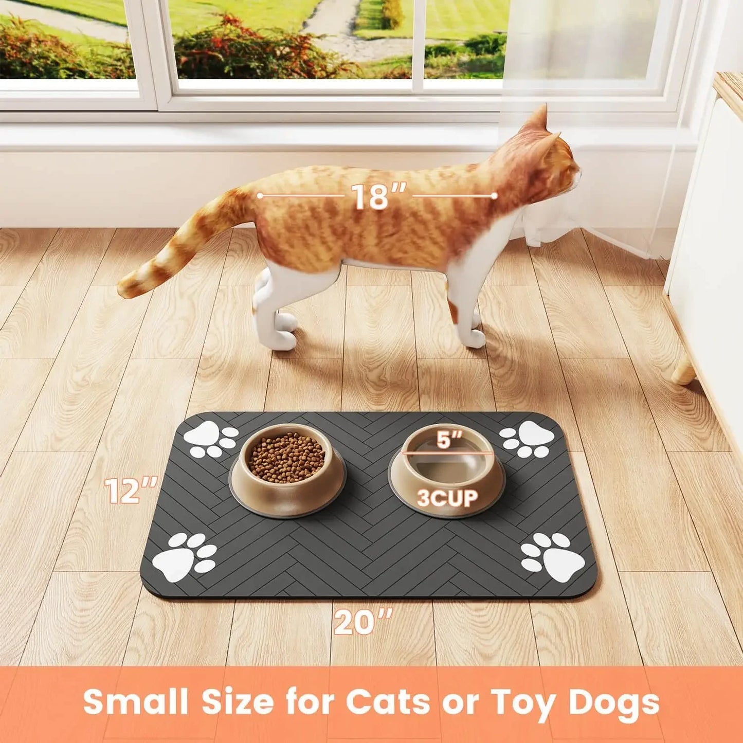 Absorbent Quick-Dry Pet Feeding Mat