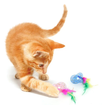 Pet Cat Toy String Tubing with Feather Spring Elastic Toy Pet Supplies Cat Toys Interactive Игрушки Для Кошек Feather Toys