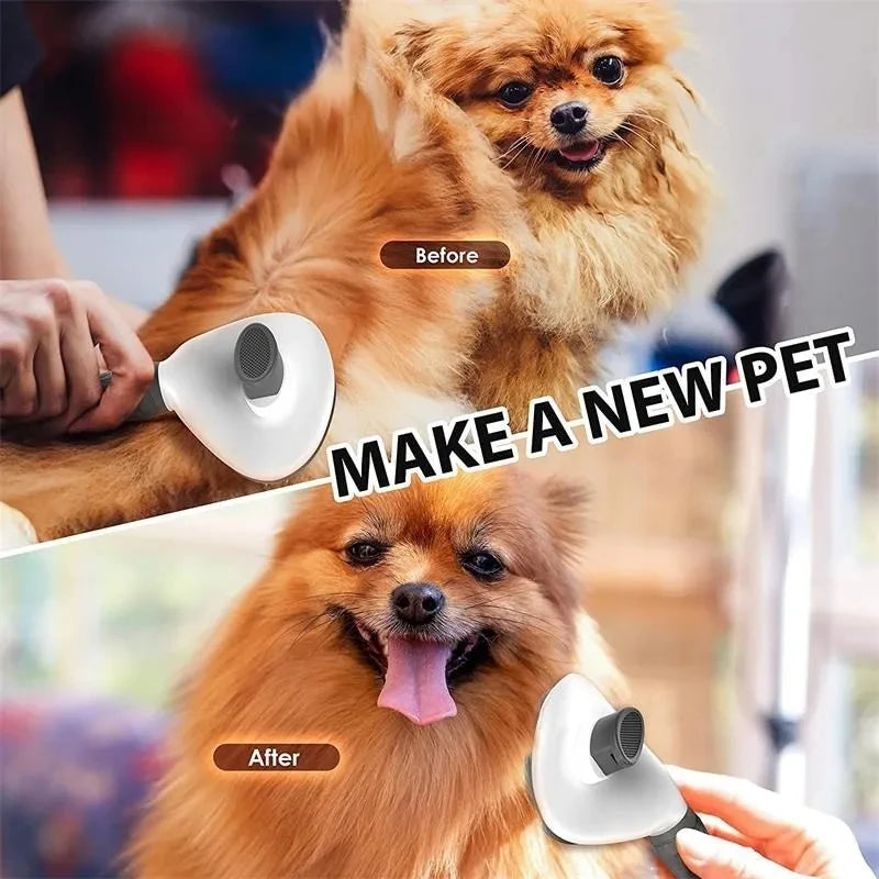 Compact Self-Cleaning Pet Brush