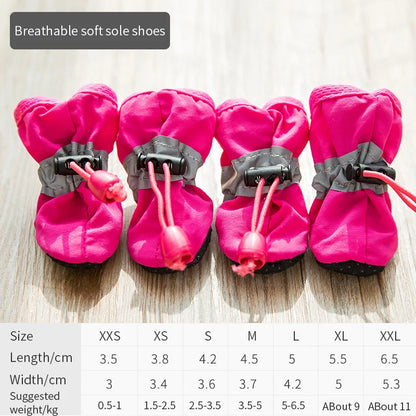 PU Rain Boots for Small Dogs & Cats (Set of 4)