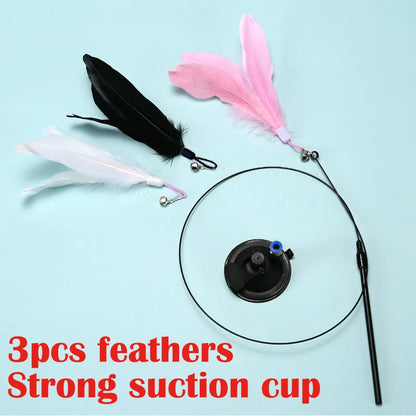 Suction Cup Feather Wand Cat Toy